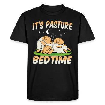 Fermier Fermier Agneau Fermier Dormeur Pays Bumpkin Mouton - T-shirt Premium bio Homme - noir - Devant - Nico (187cm)