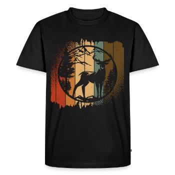 Deer Mountains Wilderness - Men's Premium Organic T-Shirt - black - Front - Nico (187cm)