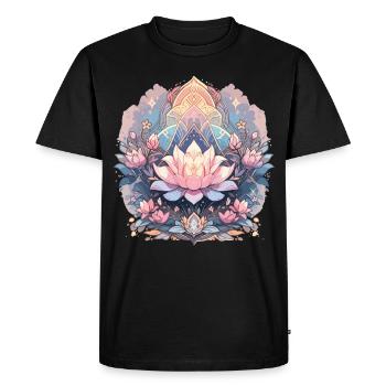 Fleur de lotus - T-shirt Premium bio Homme - noir - Devant - Nico (187cm)
