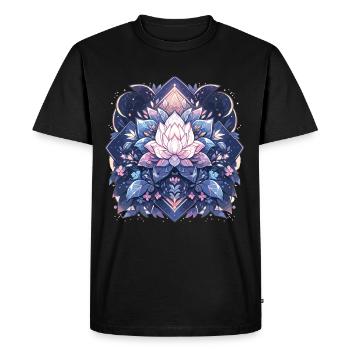 Fleur de lotus - T-shirt Premium bio Homme - noir - Devant - Nico (187cm)