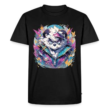 Panda Panda Ours Pandbaby Pandas - T-shirt Premium bio Homme - noir - Devant - Nico (187cm)