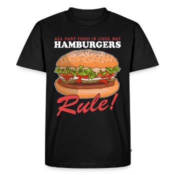 Hamburger Fast Food Burger Fast Food Cadeau - T-shirt Premium bio Homme - noir - Devant - Nico (187cm)
