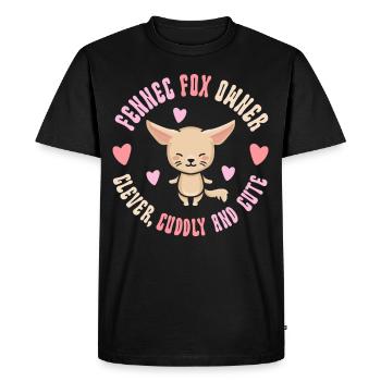 Fennec Fox Owner Clever Cuddly Cute - Men's Premium Organic T-Shirt - black - Front - Nico (187cm)