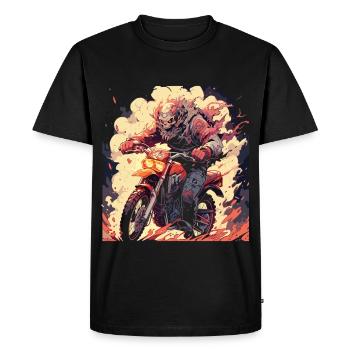 Skull Skull Motocross Dirt Bike - T-shirt Premium bio Homme - noir - Devant - Nico (187cm)