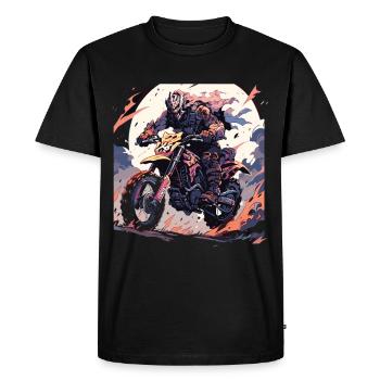 Skull Skull Motocross Dirt Bike - T-shirt Premium bio Homme - noir - Devant - Nico (187cm)
