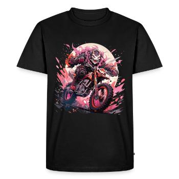 Skull Skull Motocross Dirt Bike - T-shirt Premium bio Homme - noir - Devant - Nico (187cm)