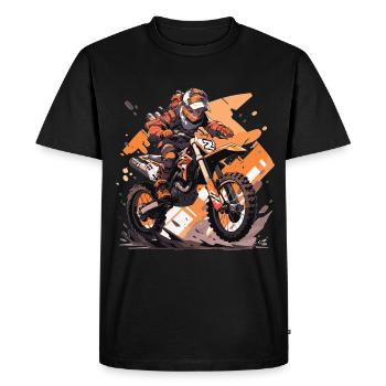Motocross Dirt Bike Motocross Rider Biker - T-shirt Premium bio Homme - noir - Devant - Nico (187cm)