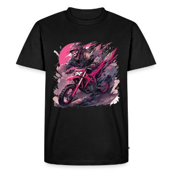 Skull Skull Motocross Dirt Bike - T-shirt Premium bio Homme - noir - Devant - Nico (187cm)