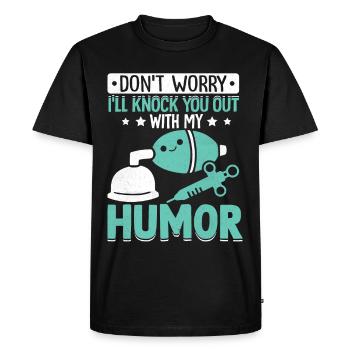 Anesthésiste Anesthésiologie - T-shirt Premium bio Homme - noir - Devant - Nico (187cm)