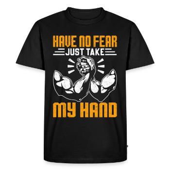 Arm wrestling arm wrestler - Men's Premium Organic T-Shirt - black - Front - Nico (187cm)