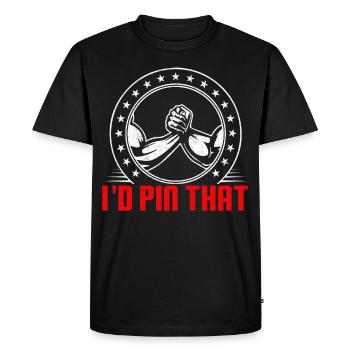 Arm wrestling arm wrestler - Men's Premium Organic T-Shirt - black - Front - Nico (187cm)