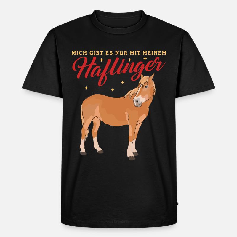 Haflinger Pferd Haffi Pferdebesitzer Geschenk - Männer Premium Bio T-Shirt - Schwarz