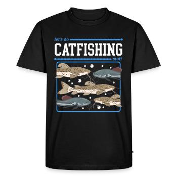 Pêcheurs à la ligne Pêche au poisson-chat Poisson Cadeau de pêche - T-shirt Premium bio Homme - noir - Devant - Nico (187cm)
