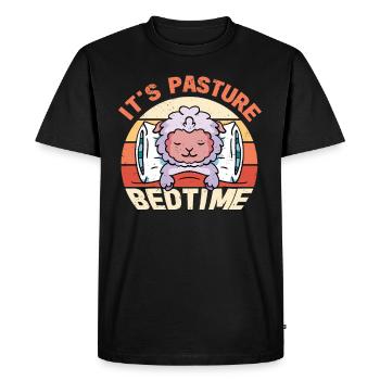 Fermier Fermier Agneau Fermier Dormeur Pays Bumpkin Mouton - T-shirt Premium bio Homme - noir - Devant - Nico (187cm)