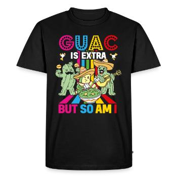 Avocat Guacamole Mexicain Mexique Latino - T-shirt Premium bio Homme - noir - Devant - Nico (187cm)