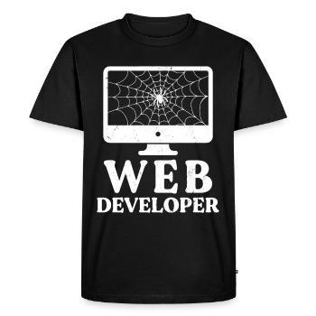Web Developer Website Development IT Programmer - Men's Premium Organic T-Shirt - black - Front - Nico (187cm)