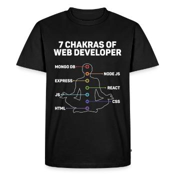 Web developer website development - Men's Premium Organic T-Shirt - black - Front - Nico (187cm)