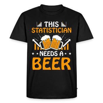 This statistician needs a beer job statistic - Men's Premium Organic T-Shirt - black - Front - Nico (187cm)