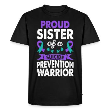 Sœur de la Conscience guerrière de la prévention du suicide - T-shirt Premium bio Homme - noir - Devant - Nico (187cm)
