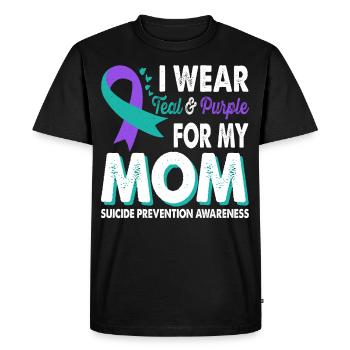 Portez du bleu sarcelle et du violet pour la sensibilisation - T-shirt Premium bio Homme - noir - Devant - Nico (187cm)
