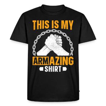 Arm wrestling arm wrestler - Men's Premium Organic T-Shirt - black - Front - Nico (187cm)