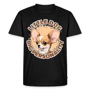 Petit Chien Grande Personnalité Chihuahua - T-shirt Premium bio Homme - noir - Devant - Nico (187cm)