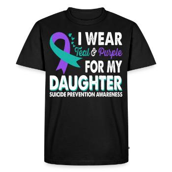 Wear teal & purple for awareness of the - Men's Premium Organic T-Shirt - black - Front - Nico (187cm)