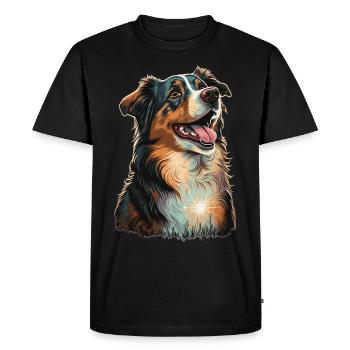 Mignon chien de berger australien race animal de compagnie amoureux - T-shirt Premium bio Homme - noir - Devant - Nico (187cm)