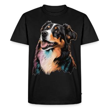 Mignon chien de berger australien race animal de compagnie amoureux - T-shirt Premium bio Homme - noir - Devant - Nico (187cm)