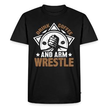 Arm wrestling arm wrestler - Men's Premium Organic T-Shirt - black - Front - Nico (187cm)