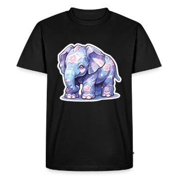 Éléphant Éléphant Éléphant Bébé Pachyderme - T-shirt Premium bio Homme - noir - Devant - Nico (187cm)