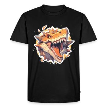 Dinosaure TRex - T-shirt Premium bio Homme - noir - Devant - Nico (187cm)