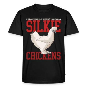 Silk Chicken Silkie Chicken Silk Chickens Cadeau - T-shirt Premium bio Homme - noir - Devant - Nico (187cm)