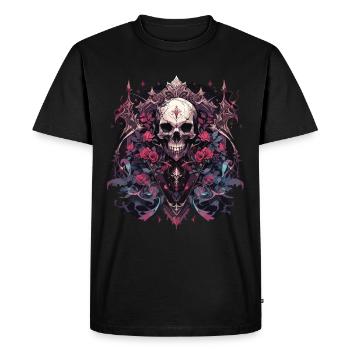 Crâne Crâne Crânes Crâne Squelette - T-shirt Premium bio Homme - noir - Devant - Nico (187cm)