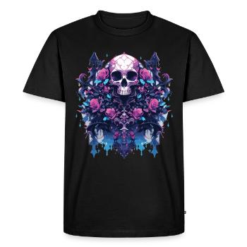Crâne Crâne Crânes Crâne Squelette - T-shirt Premium bio Homme - noir - Devant - Nico (187cm)
