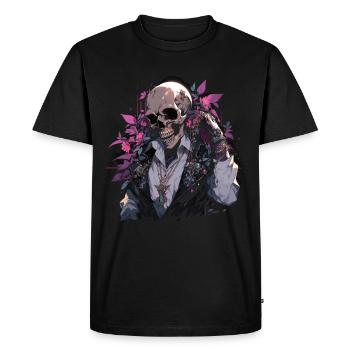 Crâne Crâne Crânes Crâne Squelette - T-shirt Premium bio Homme - noir - Devant - Nico (187cm)