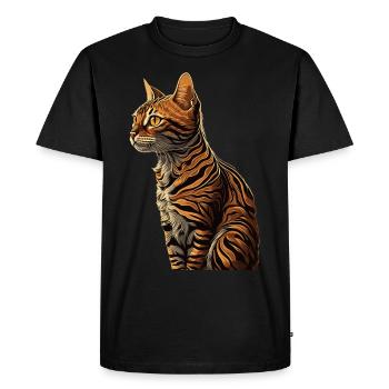 Cute Bengal Cat Breed Pet Lover - Men's Premium Organic T-Shirt - black - Front - Nico (187cm)