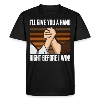 Arm wrestling arm wrestler - Men's Premium Organic T-Shirt - black - Front - Nico (187cm)