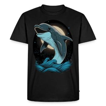 Mignon Cartoon Dolphin Lover Funny Dolphin - T-shirt Premium bio Homme - noir - Devant - Nico (187cm)
