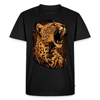 Cheetah Wild Cat Illustration Wildlife Lover - T-shirt Premium bio Homme - noir - Devant - Nico (187cm)