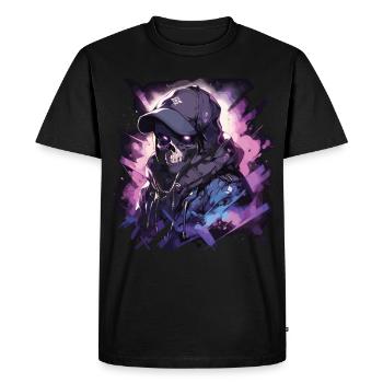 Crâne Crâne Crânes Crâne Squelette - T-shirt Premium bio Homme - noir - Devant - Nico (187cm)