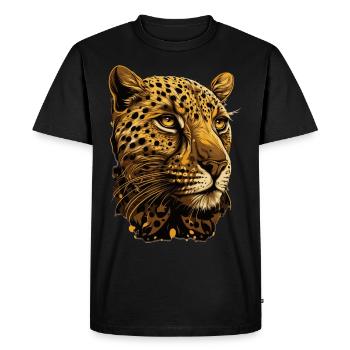 Cheetah Illustration Wild Cat Wildlife Lover - T-shirt Premium bio Homme - noir - Devant - Nico (187cm)
