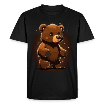 Mignon Kawaii Brown Bear Kawaii Anime Bear - T-shirt Premium bio Homme - noir - Devant - Nico (187cm)