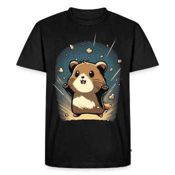 Cute Hamster Kawaii Anime Pet Hamster Rodent - Men's Premium Organic T-Shirt - black - Front - Nico (187cm)