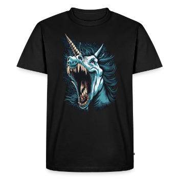 Horror Unicorn Zombie Unicorn Monster - Men's Premium Organic T-Shirt - black - Front - Nico (187cm)