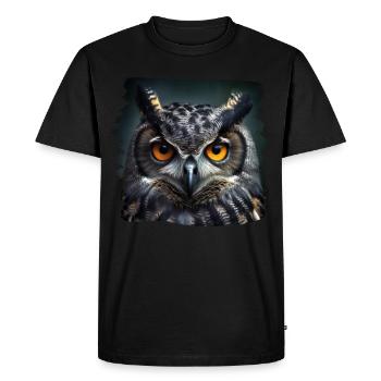 Owls Owl Owl Eagle Owl Night Owl Owl - Men's Premium Organic T-Shirt - black - Front - Nico (187cm)