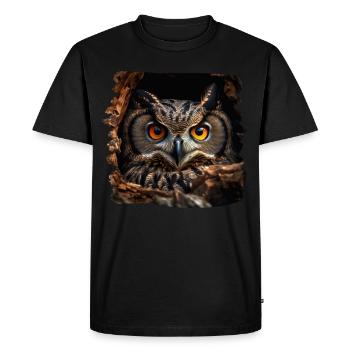 Owls Owl Owl Eagle Owl Night Owl Owl - Men's Premium Organic T-Shirt - black - Front - Nico (187cm)