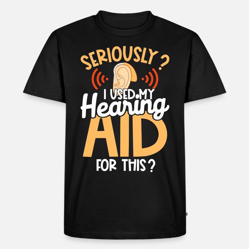 Deaf Pride Awareness ASL Gebärdensprache - Männer Premium Bio T-Shirt - Schwarz