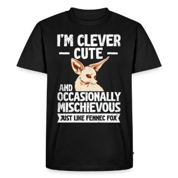 Fennec Fox Clever Mignon Fennec Foxes Propriétaire - T-shirt Premium bio Homme - noir - Devant - Nico (187cm)