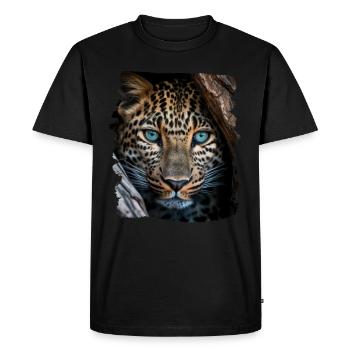 Leoparden Leoparde realistic Leopard - Men's Premium Organic T-Shirt - black - Front - Nico (187cm)